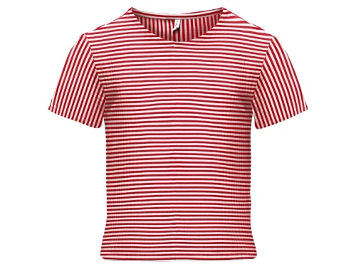 Kids ONLY cloud dancer/equestrian red stribet top