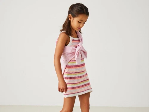 Kids ONLY strikkjole ecru med striber