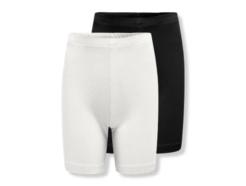 Kids ONLY shorts i sort og råhvid 2 pak med tætsiddende pasform