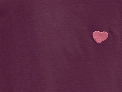 Kids ONLY t-shirt i mauve wine med lyserødt hjertebroderi detalje