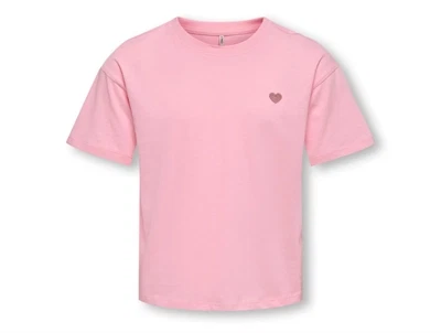 Kids Only t-shirt romance rose med hjerte broderi