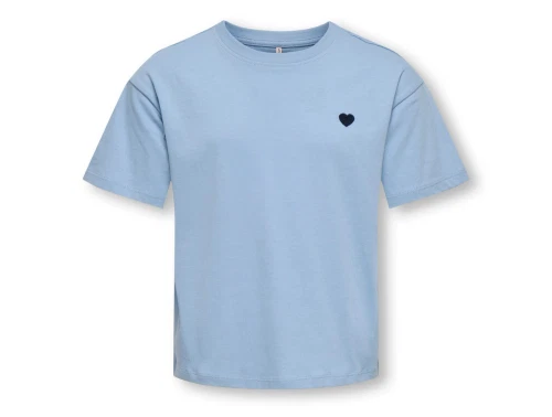 Kids Only t-shirt soft chambray med hjerte broderi