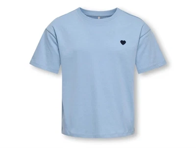 Kids Only t-shirt soft chambray med hjerte broderi