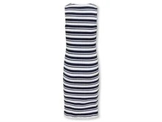 kids only kjole med striber i mørkeblå og hvid, set bagfra