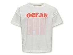 kids only t-shirt i hvid med rødt ocean spirit print, set forfra