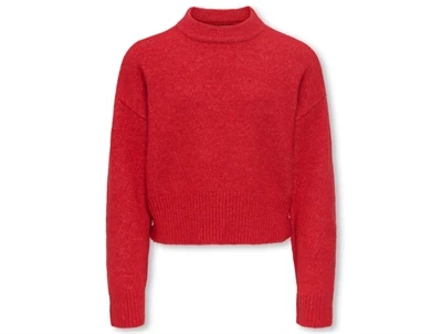 KIDS ONLY rød striktrøje med høj hals