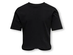 bagside af sort t-shirt fra kids only med rund hals og almindelig pasform