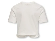 bagside af hvid t-shirt fra kids only med almindelig pasform og korte ærmer