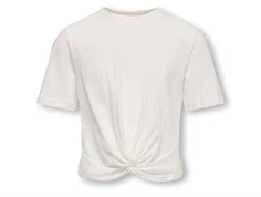 hvid t-shirt fra kids only med twistdetalje foran og rund hals
