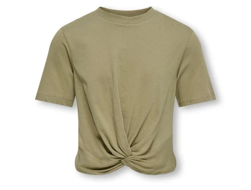grøn t-shirt fra kids only med twistdetalje foran og korte ærmer