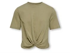 grøn t-shirt fra kids only med twistdetalje foran og korte ærmer