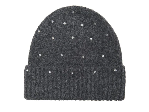 KIDS ONLY beanie i mørkegrå meleret med similisten foran