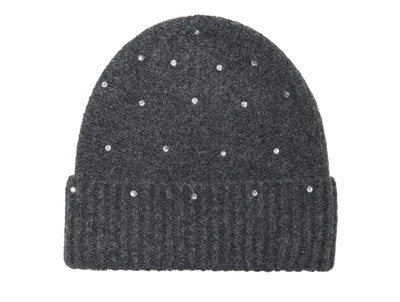 KIDS ONLY beanie i mørkegrå meleret med similisten foran