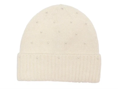 KIDS ONLY beanie i råhvid nuance med perler