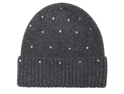 Kids Only hue dark grey melange med sten