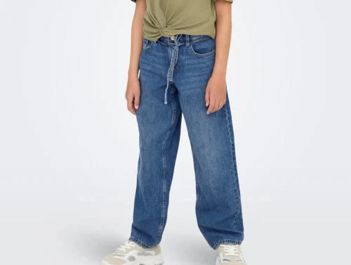 Kids Only jeans medium blue denim med bindebælte