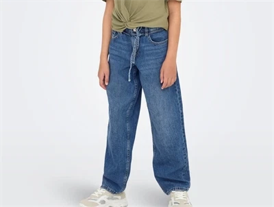 Kids Only jeans medium blue denim med bindebælte