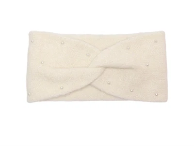 KIDS ONLY pandebånd i råhvid nuance med perler foran