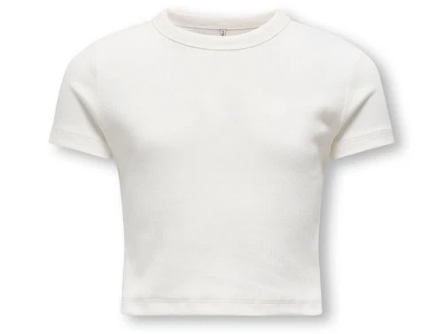 Kids Only t-shirt i råhvid ribkvalitet