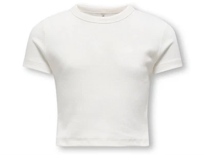 Kids Only t-shirt i råhvid ribkvalitet