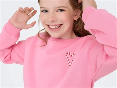 Kids Only sweatshirt sachet pink holly jolly