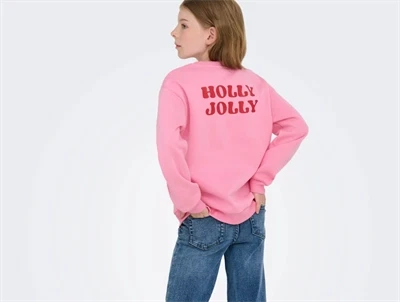 Kids Only sweatshirt sachet pink holly jolly