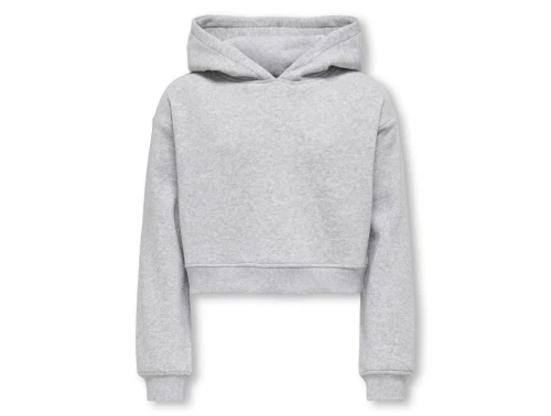 Kids ONLY hoodie i light grey melange forfra