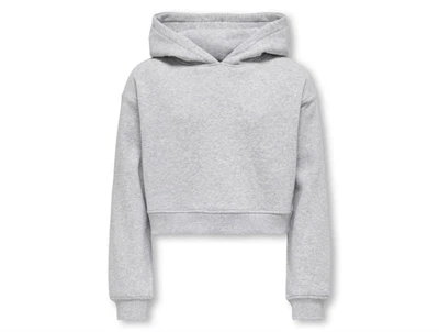 Kids ONLY hoodie i light grey melange forfra