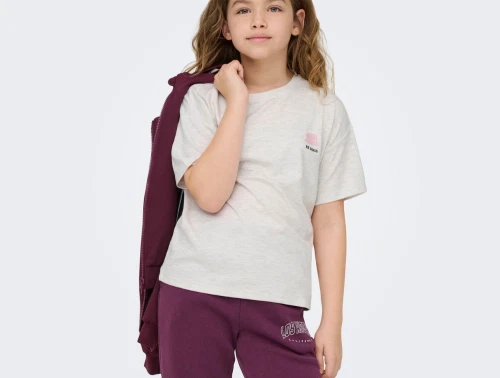 Kids Only t-shirt light grey melange collage