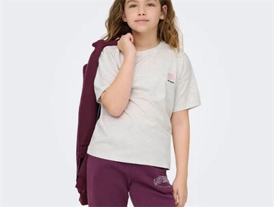 Kids Only t-shirt light grey melange collage