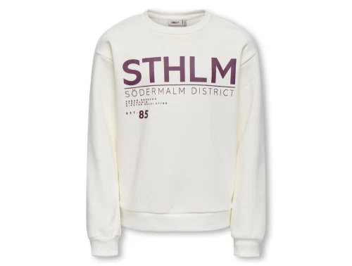 Kids Only sweatshirt egret sthlm med frontprint