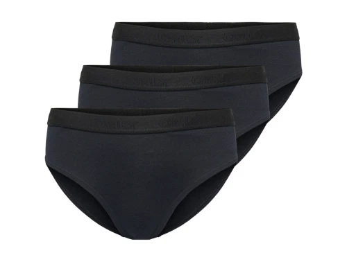 Kids ONLY sorte briefs i 3-pak med logoelastik set forfra