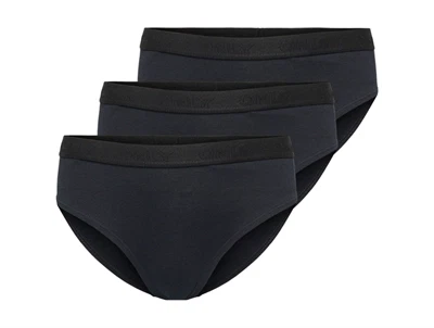 Kids ONLY sorte briefs i 3-pak med logoelastik set forfra