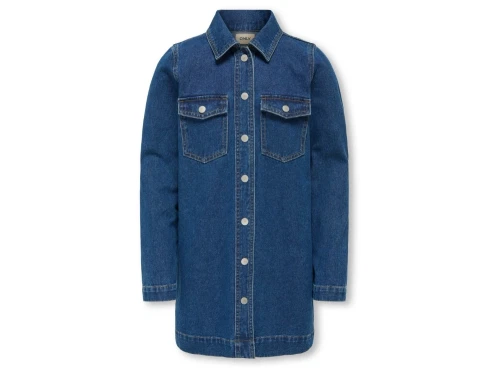 KIDS ONLY denimkjole medium blue med brystlommer til piger