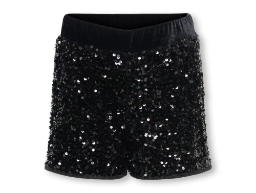 KIDS ONLY shorts black med pailletter til piger
