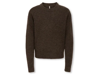 KIDS ONLY striktrøje black coffee melange til piger