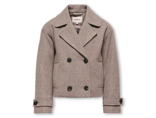 KIDS ONLY frakke taupe gray melange med dobbeltradet lukning til piger