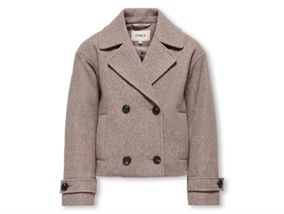 KIDS ONLY frakke taupe gray melange med dobbeltradet lukning til piger
