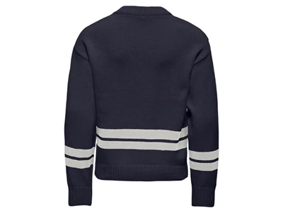 KIDS ONLY striktrøje night sky med bjørnebadge og striber til piger bagfra