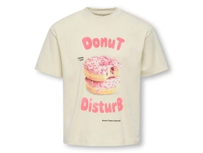 KIDS ONLY t-shirt birch med donutprint til piger