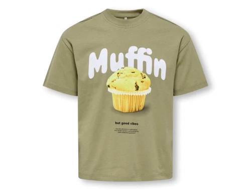 KIDS ONLY t-shirt mermaid green med muffinprint til piger