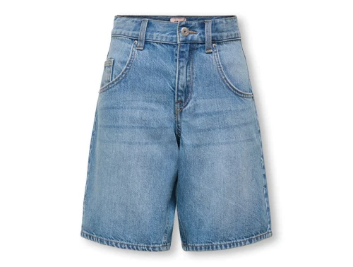 Kids ONLY denim shorts i blå med loose fit og 5 lommer set forfra