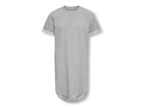Kids ONLY kjole i lysegrå melange jersey med korte ærmer