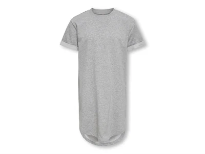 Kids ONLY kjole i lysegrå melange jersey med korte ærmer