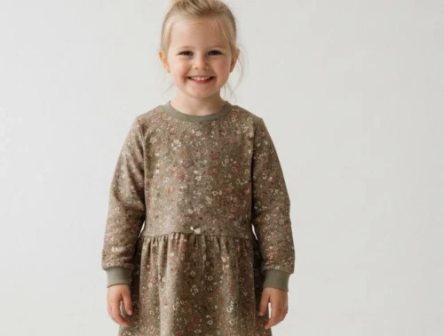 Wheat cocoa brown meadow sweatkjole Zenia