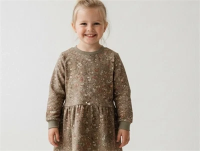 Wheat cocoa brown meadow sweatkjole Zenia