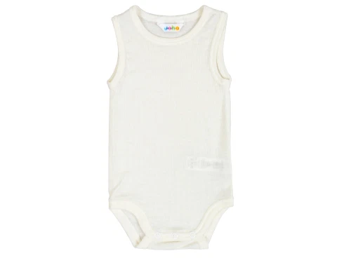 Joha body uden ærmer i råhvid i merinould