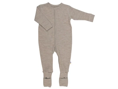 Joha beige heldragt i merinould med trykknapper