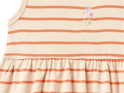 Wheat Martha kjole i orange striber detalje af broderi