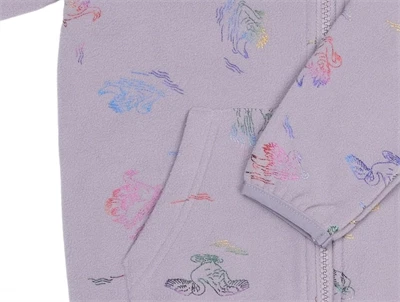 Mikk-line fleece sæt swan foil aop detalje af stof og print